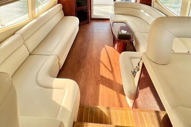 2-Hour Dubai Sea Escape, Swim, Tan & Sightseeing - The Boat Itself: 50ft Majesty, Two Decks, and Space to Breathe