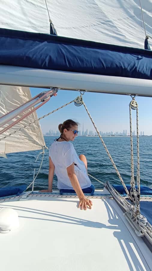 2 hrs Sailing tour with views on Burj Khalifa, Dubai skyline - Learning the wind and hands-on sailing moments
