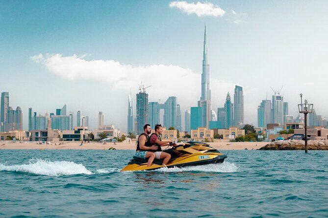 24 Karat Gold Jet Ski Adventure with Burj Khalifa View - The Ride Along Jumeirah: Music, Speed, and City Views