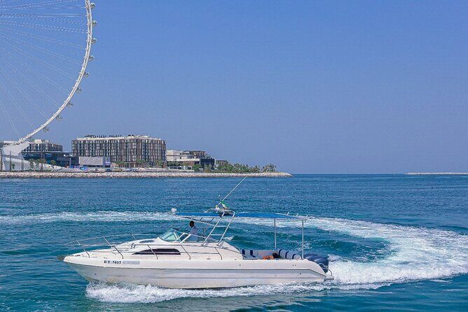 33Ft Private Yacht Rental On New Year's Eve 2025 - Stop 1: Dubai Harbour and the Dubai Marina Skyline Glow (30 Minutes)
