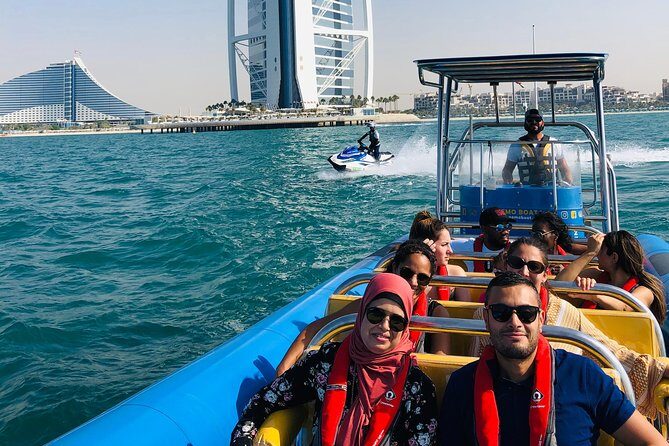 90-Min Speed Boat: Burj Al Arab, Atlantis, Ain Dubai & Ice Cream! - Burj Al Arab stop: the view you can’t fake from land