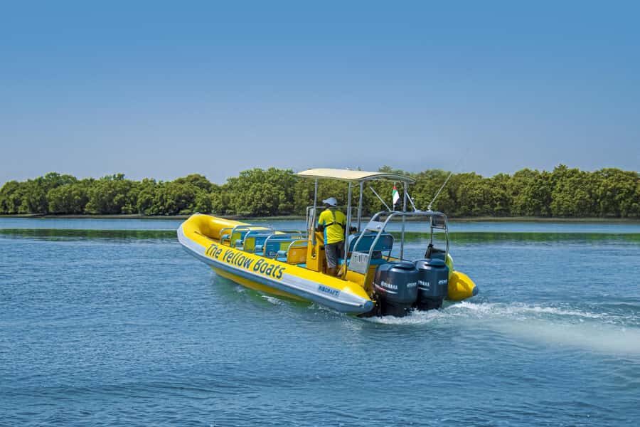 Abu Dhabi: 45 Minutes Yas Island Sightseeing Speedboat Tour - Guide Style, Safety Gear, and Photo-Friendly Moments