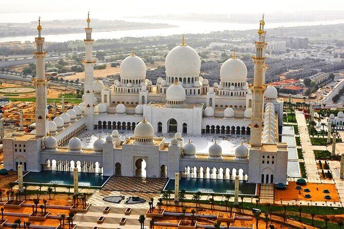 Abu Dhabi City Tour, Grand Mosque, Emirates Palace And The Louvre - Yas Island photo drive: F1 track views and Ferrari World area
