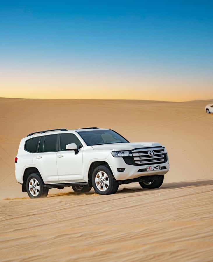 Abu Dhabi: Morning Dune Drive, Camel Ride & Sandboarding - Al Khatim Desert dune bashing in a Land Cruiser: fun, adrenaline, and the reality check