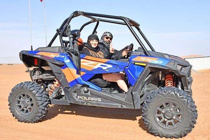 All in one Dubai Desert Safari ATV or Buggy Camelride BBQ Dinner - Dune Bashing and Sandboarding: the rollercoaster block