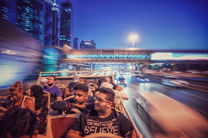 Big Bus Dubai Open Top Night Tour - Audio Commentary in 6 Languages, Plus Real-World Guide Energy