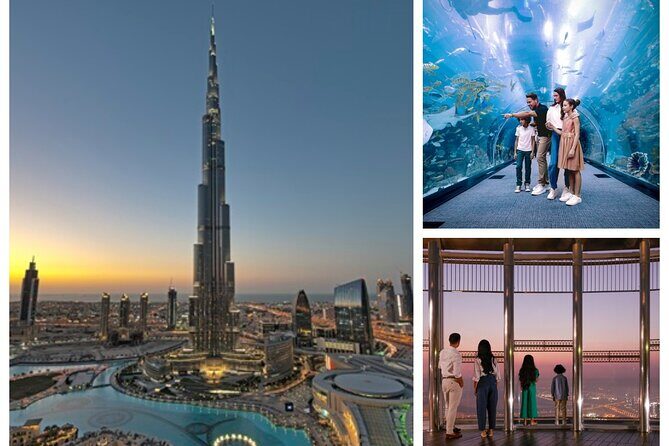 Burj Khalifa At the Top & Dubai Aquarium Combo Entrance Tickets - Burj Khalifa At the Top: timed entry, fast elevator, real skyline time
