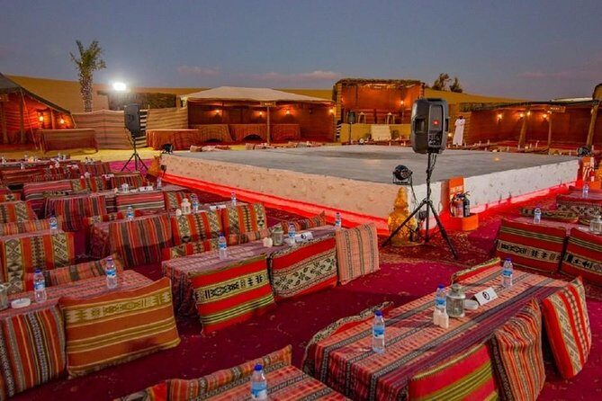 Camel Ride in Desert with Dune Bashing, BBQ Dinner and Belly Dance - Lahbab camp welcome: Arabic tea, sweets, henna, and photo moments