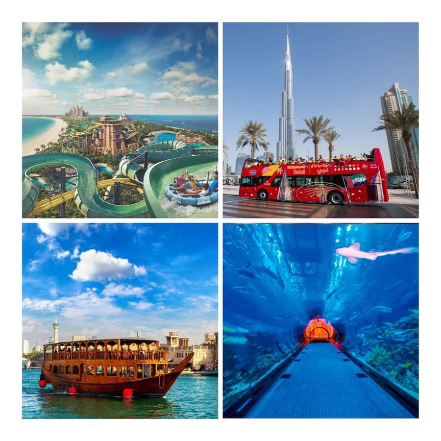 City Sightseeing Dubai HOHO Bus Tour, Aquaventure & More - Picking Perfect Timing: Sunset and Night Tour at 6pm
