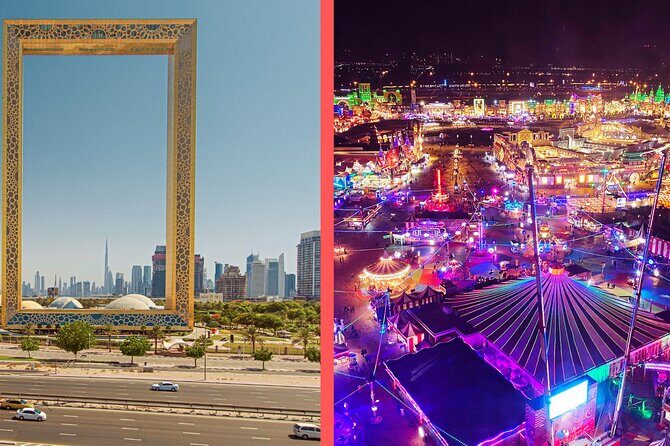Combo: Dubai Frame & Global Village Tickets Only - Global Village at Dubailand: Country Pavilions, Big Show Energy, and 3,500+ Stops