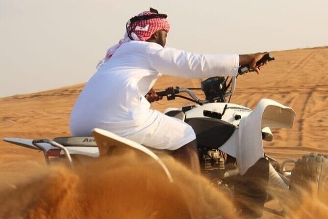 Desert Safari Adventure Hotel Transfer Camel Ride with Quadbike - Camp Culture: BBQ Dinner, Belly Dance, Tanoura, and Fire