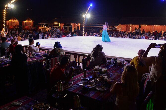 Desert Safari, City Tour & Dhow Cruise in Marina Enjoy In Dubai - Day 2 Desert Safari Camp: Dune Bashing, Camel Ride, Henna, and Stage Shows