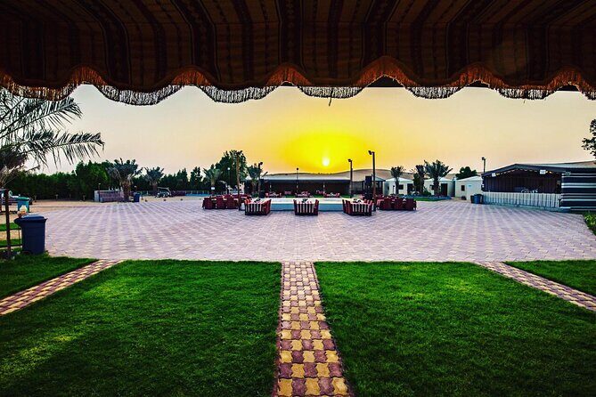 Desert Safari Dubai in 4x4 Vehicle with Dinner - Al Aweer Camp: Welcome Drinks, Sunset Photos, and Camel Trekking