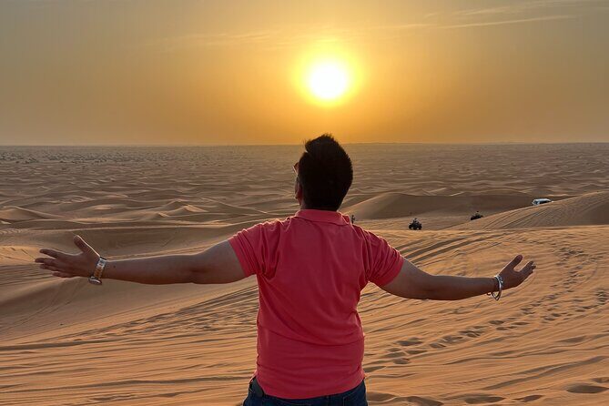Desert Safari Dubai & Quad Bike with Dinner - The Desert Camp Dinner: Open Buffet, Unlimited Drinks, and 3 Live Shows