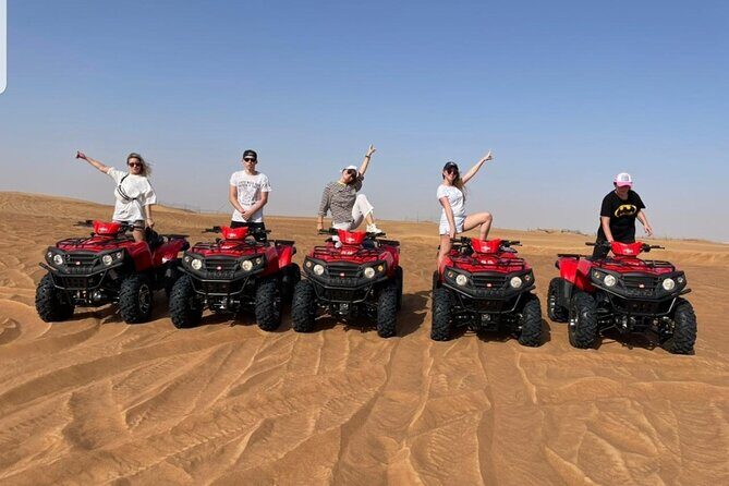 Desert Safari Dubai & Quad Bike with Dinner - Quad Bike Across the Arabian Dunes: Self-Drive ATV, Camel Ride, Sandboarding
