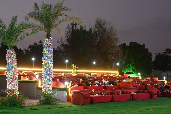 Desert Safari Dubai with Dune Bashing, Activities and Dinner - The dinner show: buffet food plus belly, Tanura, and fire