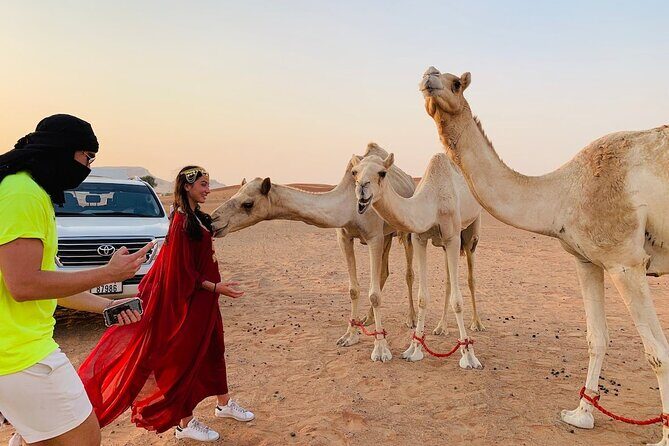 Desert Safari, Open Desert Quad Bike Experience with BBQ Dinner - Heading to Lahbab Camp: Sandboarding and Camel Riding Time