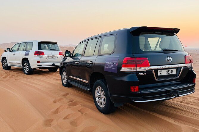 Desert Safari with Dune bashing BBQ Dinner and More Activities - Pickup, the 45-minute drive, and what to expect on the road