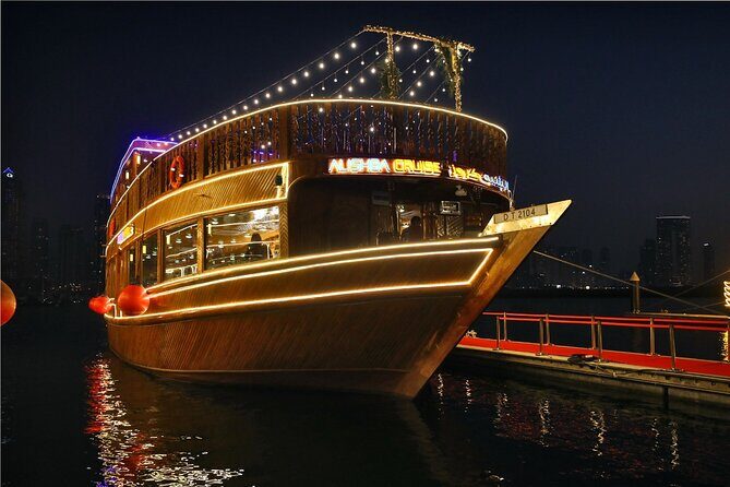 Dhow Cruise Dinner Marina - Getting on the water: Dubai Marina’s illuminated scenery up close