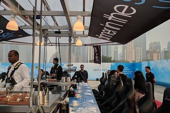 Dinner In the Sky Dubai - Dinner with Transfers Options - DJ energy and the photo/video moments people talk about
