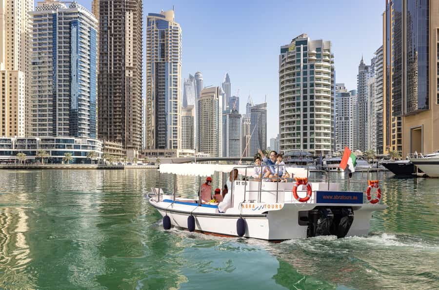 Dubai: Abra Boat Tour in Dubai Marina, Ain Dubai, JBR - Meeting at Dubai Marina Harbour: Gate 7 Pontoon BA to the Glass Door