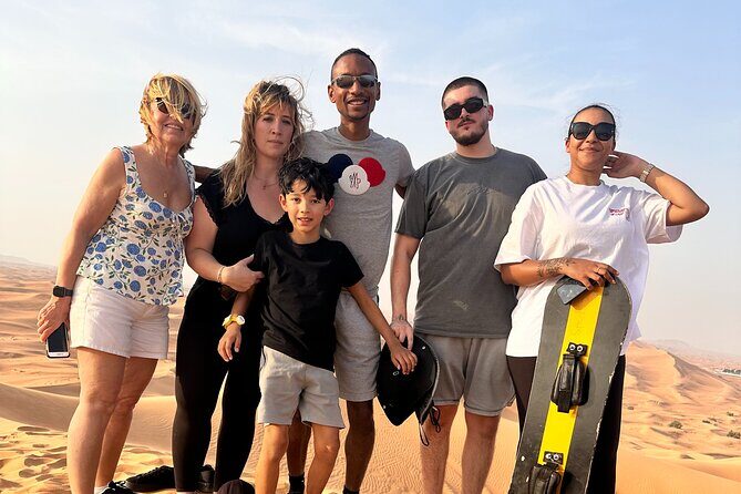 Dubai Anytime Short Desert Visit with Camel and Sandboarding - Doorstep pickup and timing: morning, noon, or evening