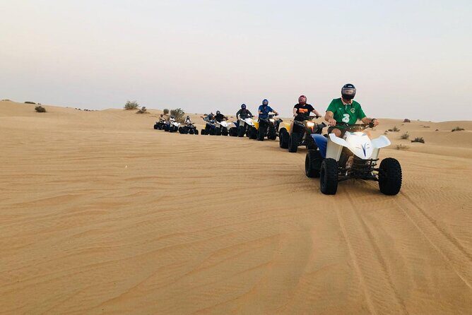 Dubai ATV Quadbike Desert Safari with Camel Ride Sand Boarding - Pickup, Off-Road Transfer, and Getting to the Desert Without Stress