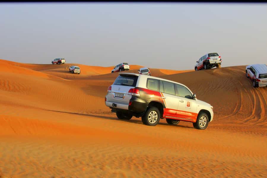 Dubai: Bedouin Camp, Dune Safari, Falcon Show & BBQ Dinner - Dune bashing in 4x4: the moment the desert turns exciting