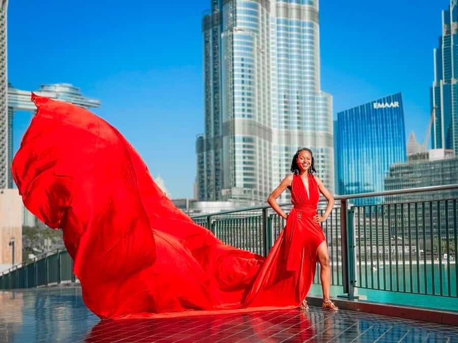 Dubai: Burj Khalifa Flying Dress Videography Shoot - Editing timeline: what you can post and when