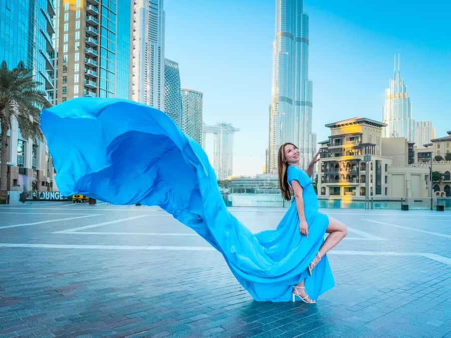 Dubai: Burj Khalifa Flying Dress Videography Shoot - The flying dress: choosing your look and making it work