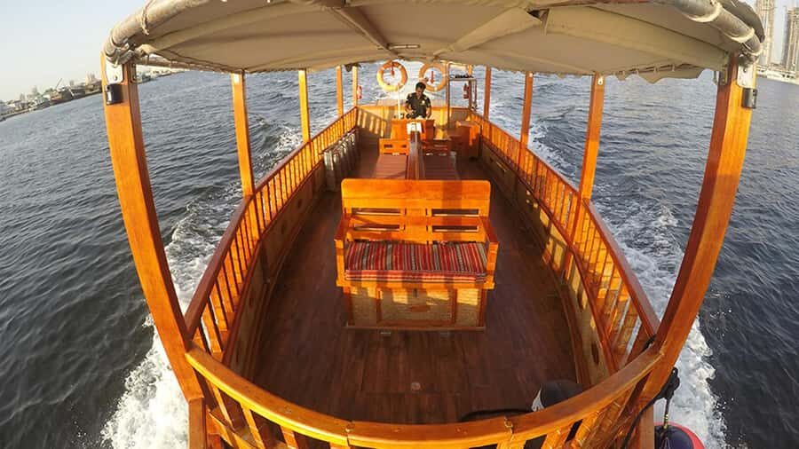 Dubai: Burj Khalifa Sunset on an Abra - On-board comfort: water, photos, and small touches that matter