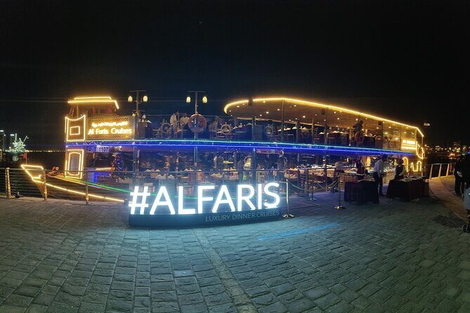 Dubai Canal Dinner Cruise with La Perle Show Tickets Combo - From Al Faris to the dhow: a traditional 2-tier canal cruise with real skyline angles