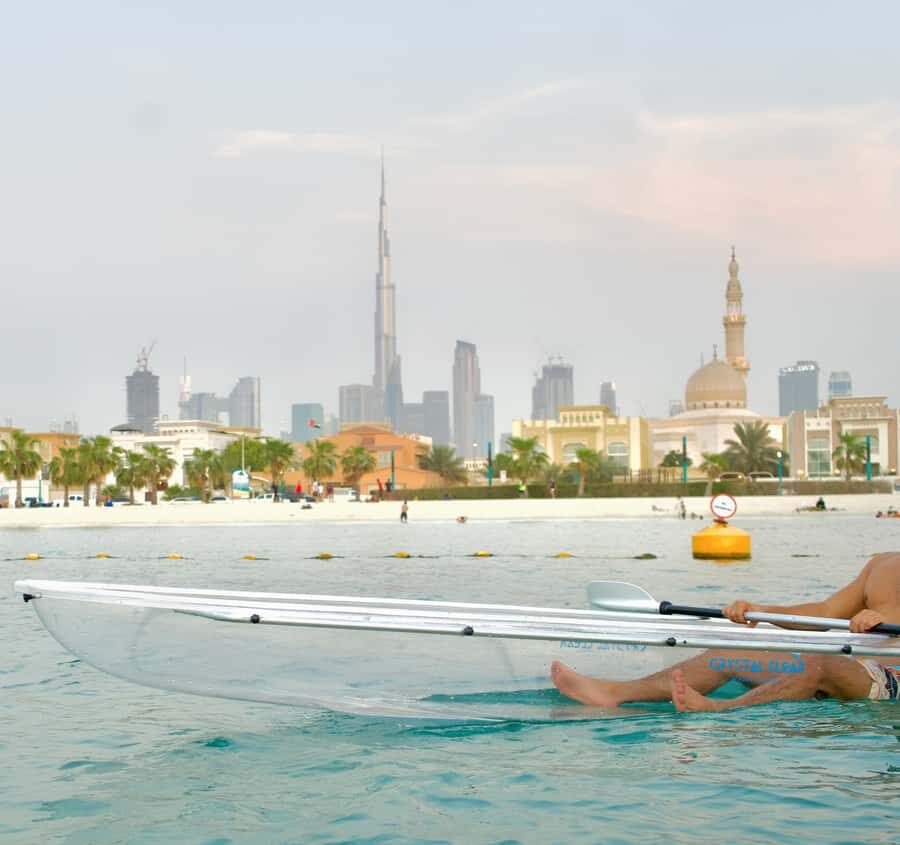 Dubai: Clear Kayaking Experience with Burj Khalifa View - Burj Khalifa from the water: timing for skyline photos
