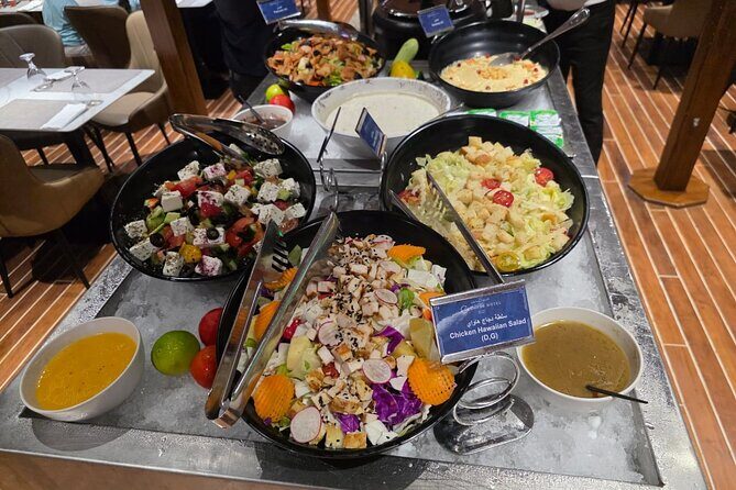 Dubai Creek Cruise Luxury Yacht with BBQ Dinner Al Seef - Burj Khalifa and Dubai Creek Views After Dark