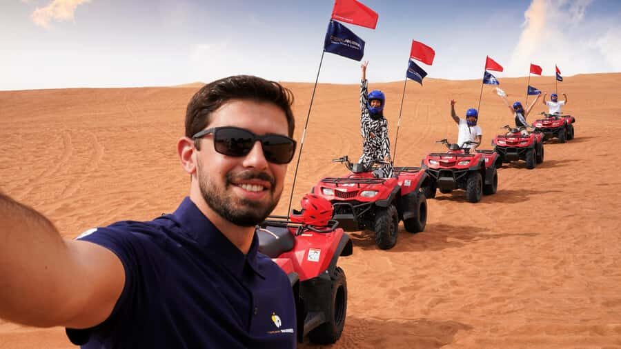 Dubai Desert Adventure: Red Dunes Guided Quad/Polaris & BBQ - Getting picked up and reaching Lahbab’s Red Dunes