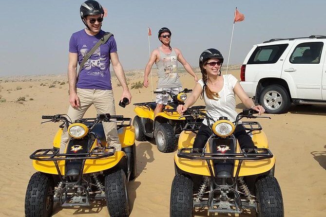 Dubai Desert Afternoon Quad Safari with Camel Ride, BBQ Dinner and Belly Dancing - From hotel pickup to Sand Trax Tours: how the day really starts