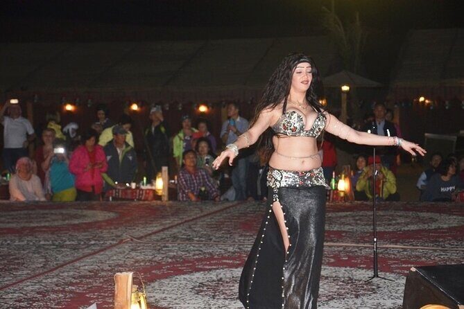 Dubai Desert Safari 4x4 Dune Bashing, Entertainment & BBQ - Live Belly Dance, Tanura Dance, and Fire Show Under the Stars