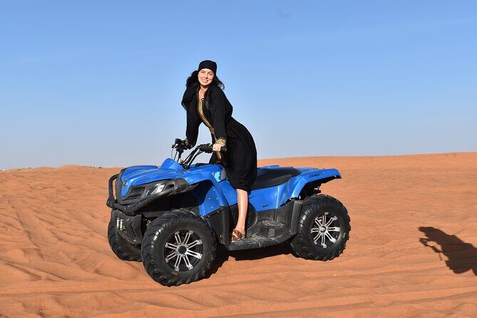 Dubai: Desert Safari, Quad bike and Sand boarding with BBQ Dinner - Desert Shows Under the Stars: Henna, Belly Dance, Tanura, Fire