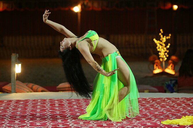 Dubai Desert Safari with Belly Dance, Fire Show and Tanura Show-The Full Package - Dinner that carries its weight: snacks first, then four-course barbeque