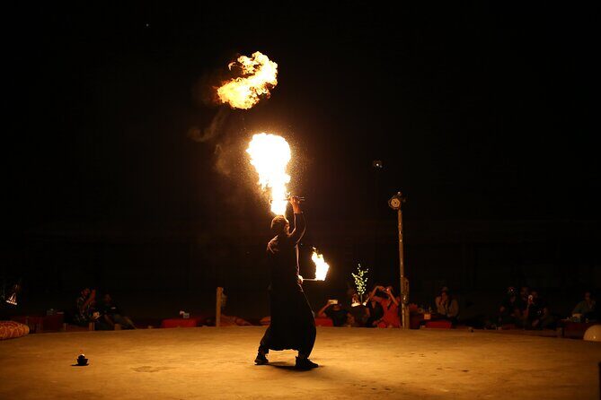 Dubai Desert Safari with Belly Dance, Fire Show and Tanura Show-The Full Package - The evening shows: Tanura, belly dance, and the fire finale