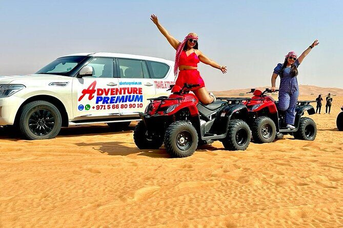 Dubai Desert Safari with Quad Bike, Dune Bashing, Camel Ride, Sand Boarding &BBQ - Camp time, BBQ-style dinner, and the reality of desert vendors