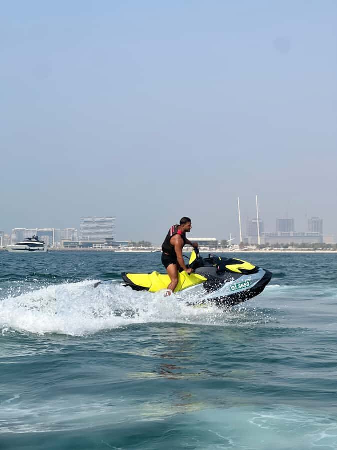 Dubai East: Guided JetsKi Ride with Sound System! - Getting on the water at Dubai Marina East side