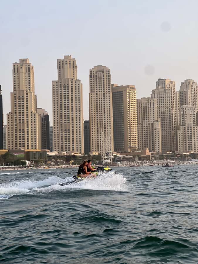 Dubai East: Guided JetsKi Ride with Sound System! - Shore stops that break up the speed (and help with photos)