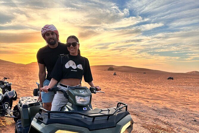 Dubai Evening Desert Safari with Quad bike, Dinner and Show - 30 minutes of self-drive quad biking without a license