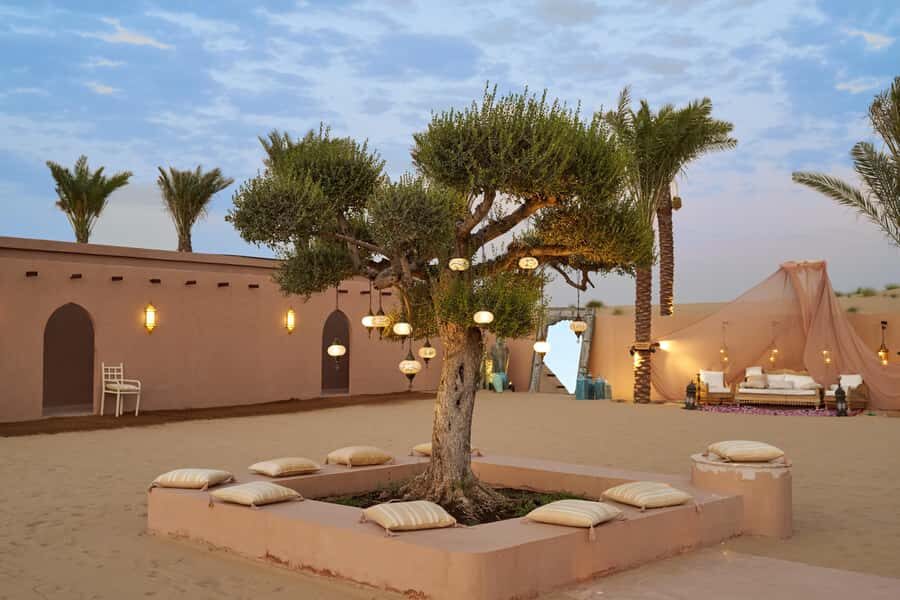 Dubai: Exclusive VIP Desert Safari Dinner with Live Show - Lahbab red dunes: photo stops, sunset, sandboarding, and dune bashing