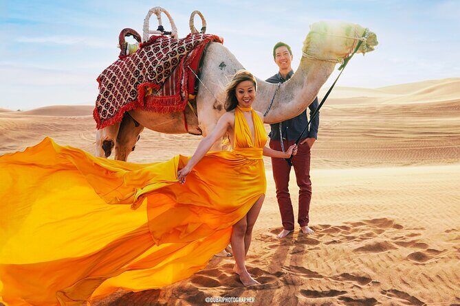 Dubai Flying Dress Photo and Video shoot in Desert - Key takeaways for your Al Qudra flying dress shoot