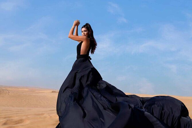 Dubai Flying Dress Private Photoshoot in the Desert - What You Actually Get: Originals in 24 Hours + Five Retouched Images