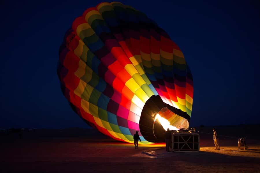 Dubai: Hot Air Balloon Ride with Camel Ride & Falcon Show - The balloon launch: why weather controls the experience