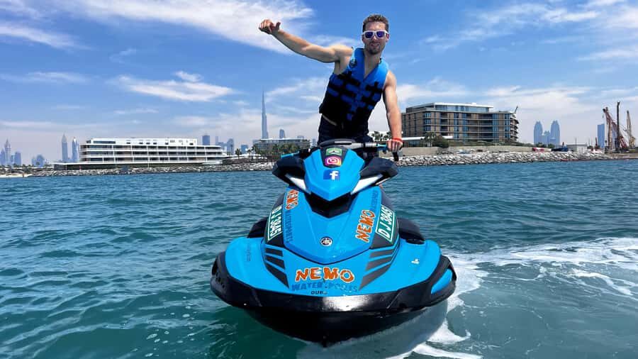 Dubai Jet Ski: Burj Khalifa, Burj Al Arab, Pics & Ice Cream! - What 45 minutes feels like: speed, turns, and short-burst excitement