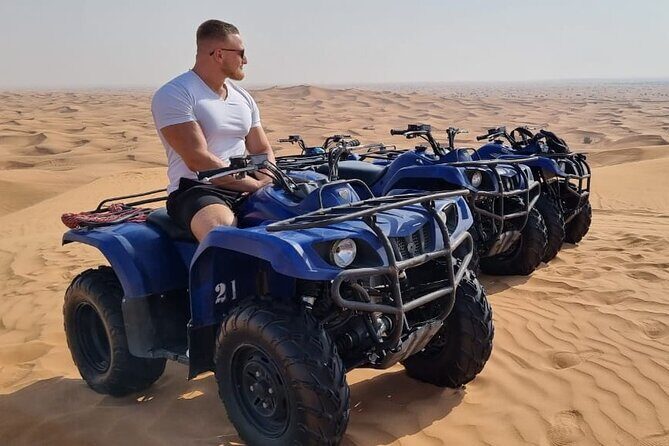 Dubai Long Self-Drive Quadbike with Camel and Falcon - Sandboarding and Camel Ride: Two Ways to See the Dunes